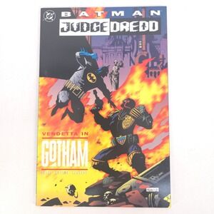 Vintage Batman Judge Dredd Vendetta in Gotham DC 1993 Graphic Mignola Cover